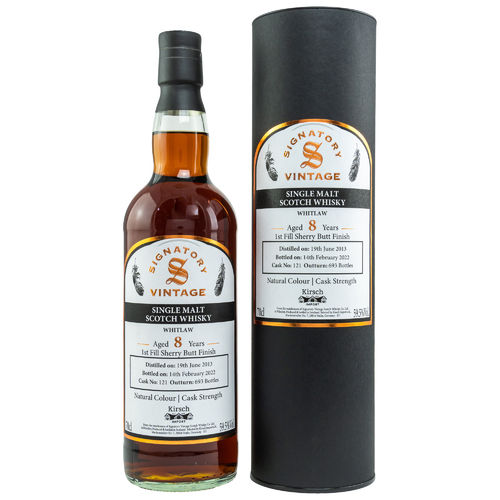 Whitlaw (Highland Park) - 8 Years - 19.06.2013 / 14.02.2022 - 1st. Fill Sherry Butt Finish - 59,5%