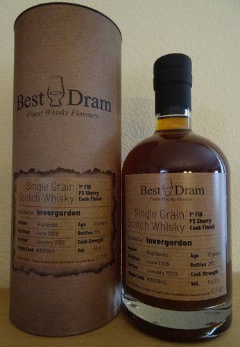 Invergordon - 10 Years - Best Dram - 1st Fill PX Sherry Cask Finish - Single Grain Whisky - 54%
